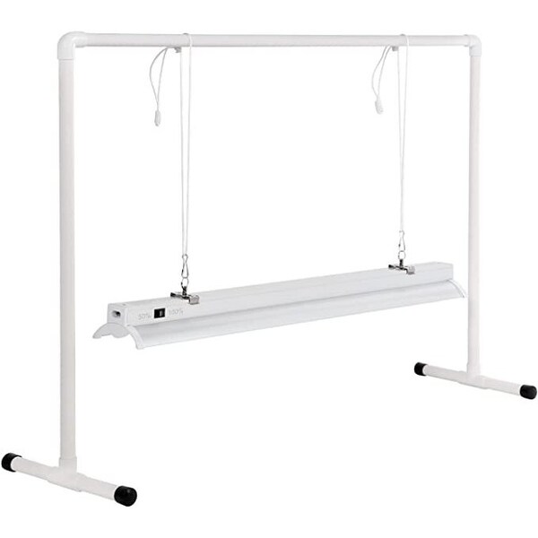 Ipower 25W 2 Feet LED Grow Light Stand Rack 2 Dimmable Level (White